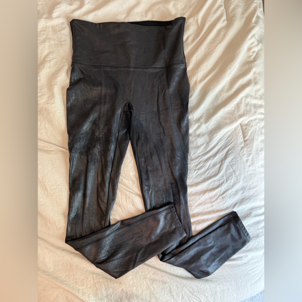 SPANX Black Faux Leather Leggings